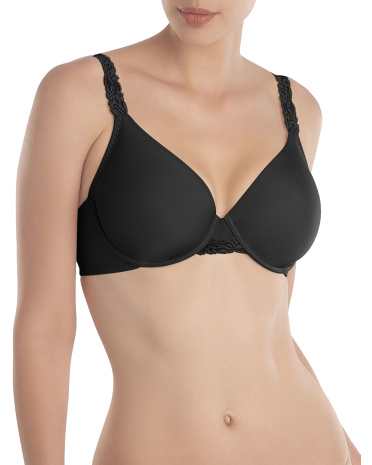 body doubles lace trim full fit contour bra for women | polyester/rayon/nylon