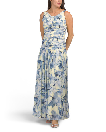 melia sleeveless high v-neck maxi dress for women | polyester