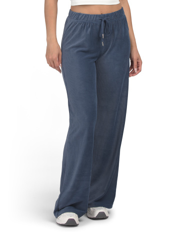 craving corduroy velour wide leg pants for women | polyester/elastane