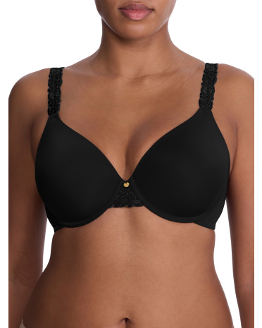 full figure body doubles lace trim full fit contour bra for women | polyester/rayon/nylon