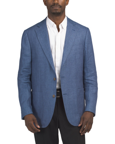 linen classic 2 button sport coat for women | polyester/cotton/cotton