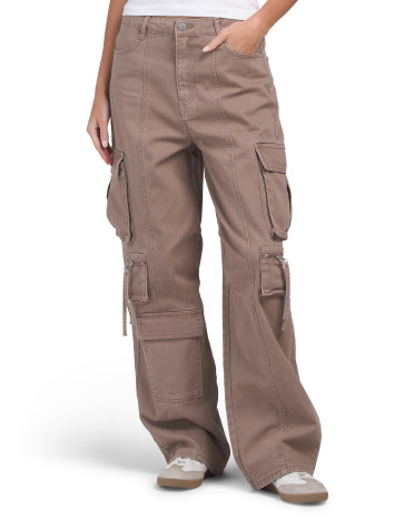 multi pocket cargo jeans for women | cotton