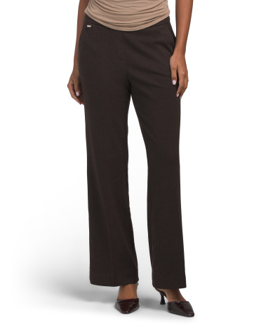 soft knit herringbone wide leg pants for women | polyester/spandex/rayon